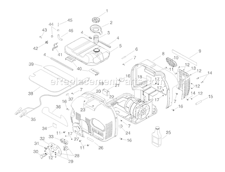 Page M Diagram and Parts List for 1532-1  Briggs and Stratton Generator